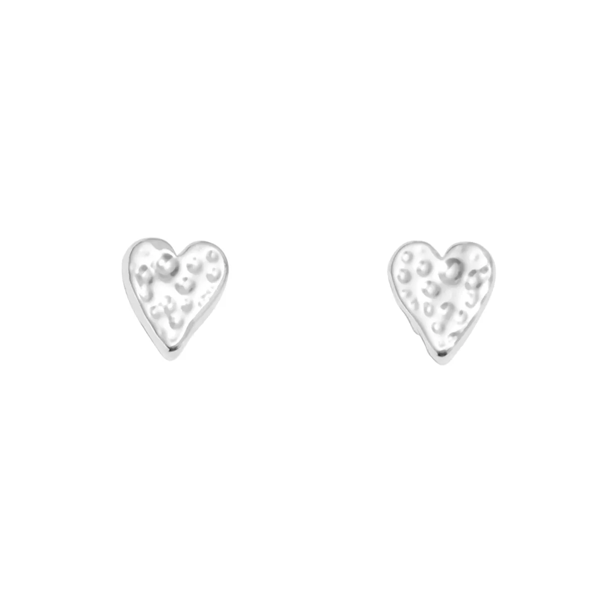 Lumia Hammered Heart Earrings | Silver Plated