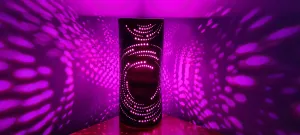 MAGENTA & BLACK CERAMIC SWIRL LAMP