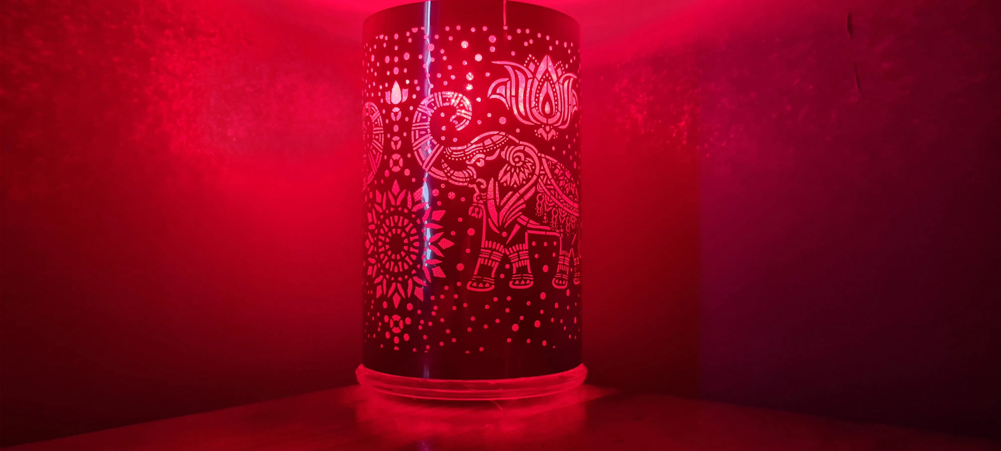 MANDALA ELEPHANT COLOUR CHANGING LAMP(put together by me)