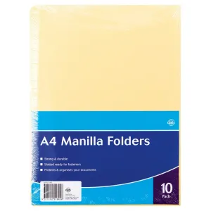 Manilla Folder Standard A4, 10pk