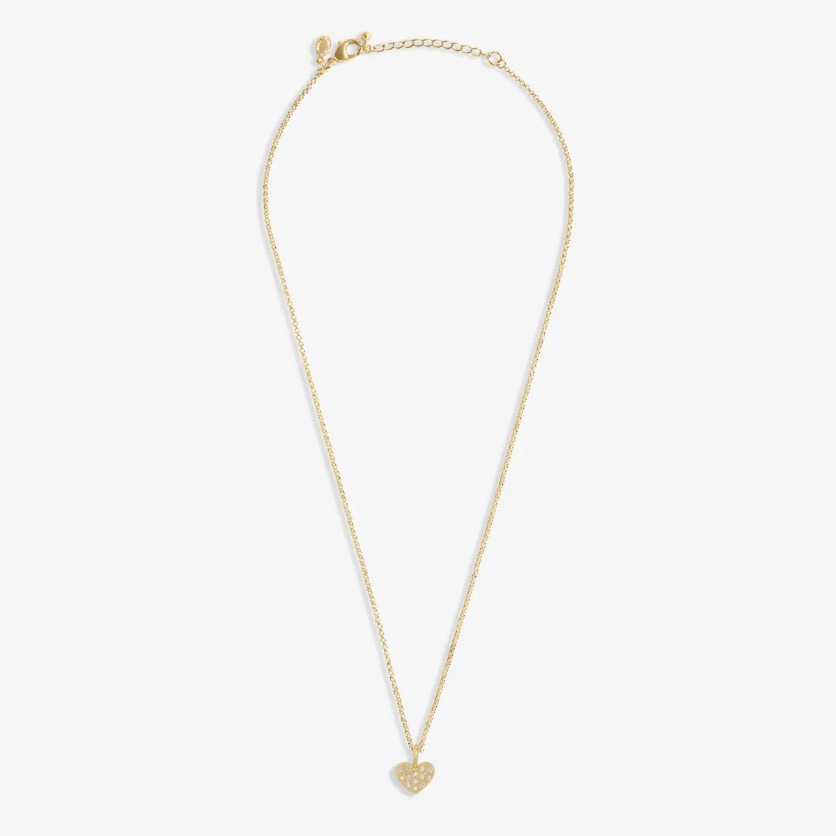 Mini Charms Pav Heart Necklace | Gold Plated