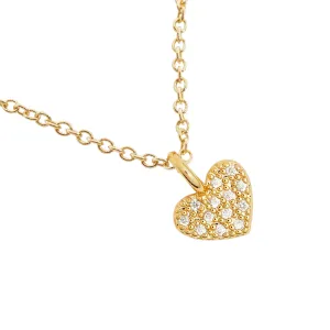 Mini Charms Pav Heart Necklace | Gold Plated