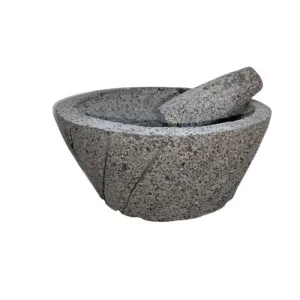 Molcajete Piedra Volcanica Rayas Artesal