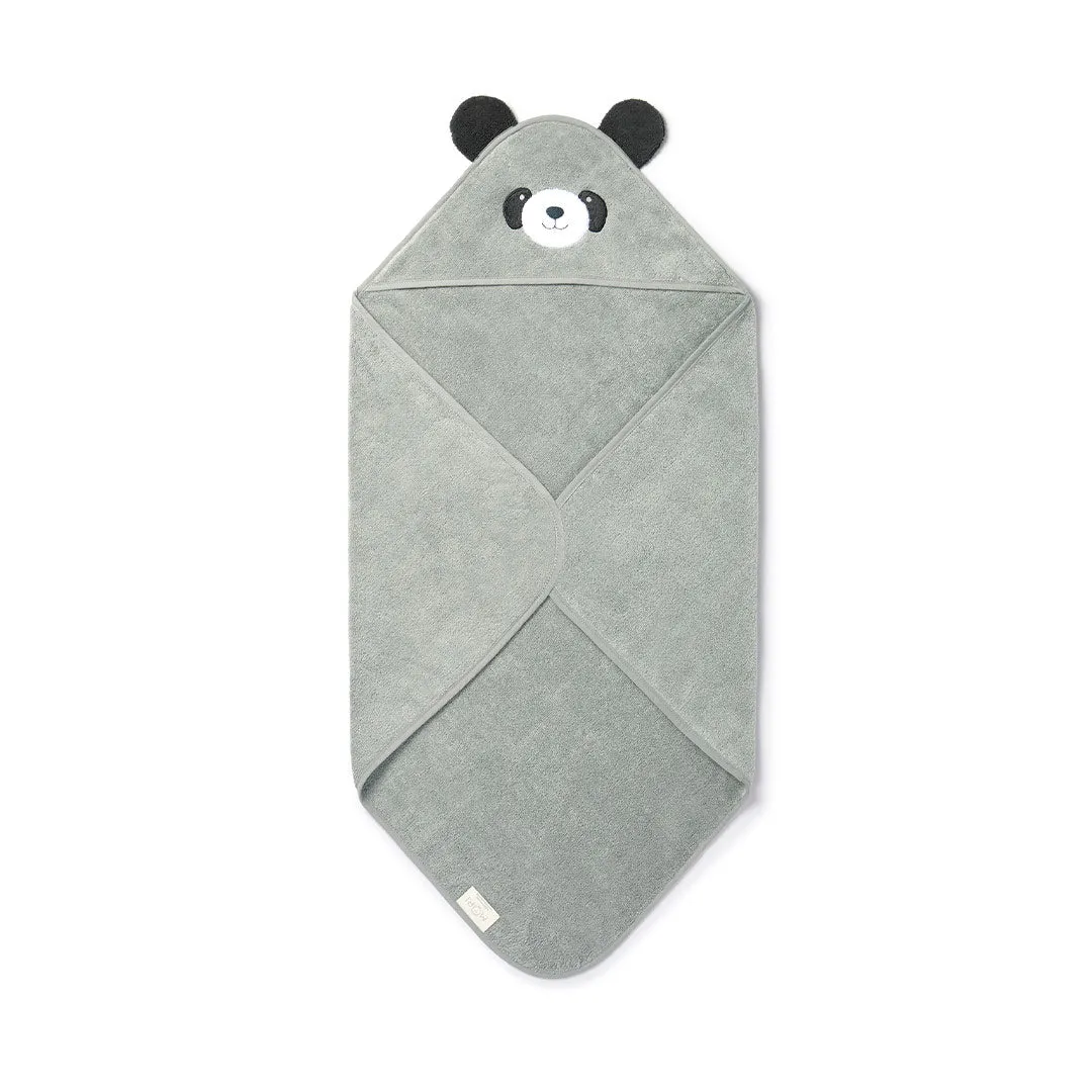 MORI Hooded Baby Towel - Panda - Grey