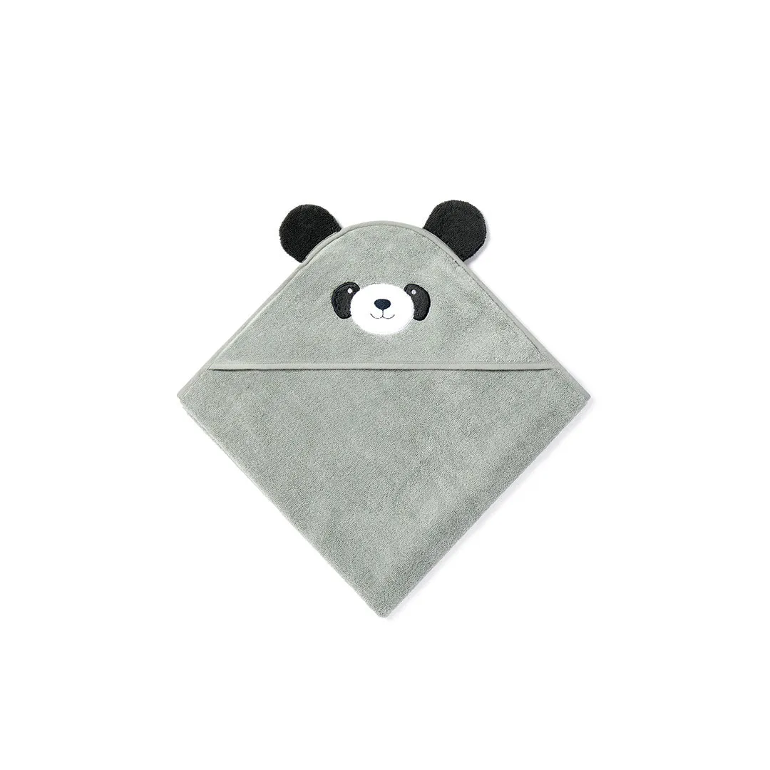 MORI Hooded Baby Towel - Panda - Grey