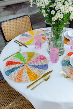 Multi Pinwheel Round Placemat (Set of 4)