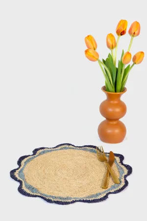 Navy Garden Party Round Placemat (Set of 4)