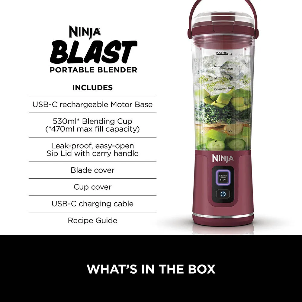 Ninja Blast Cordless Portable Blender – Cranberry [BC151UKCR]
