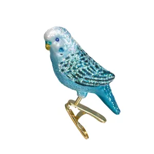 Old World Christmas - Clip On Mini Glass Parakeet Blue