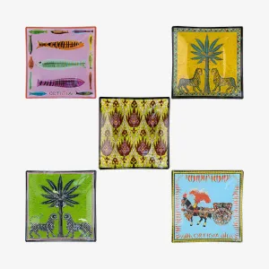 Ortigia | Tin 5 Glass Plates Carretto