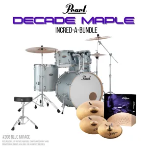 Pearl Decade Maple 22" Fusion Plus Incred-A-Bundle Drum Kit- Blue Mirage