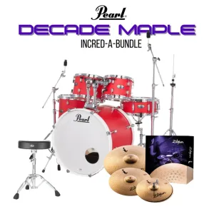 Pearl Decade Maple 22" Fusion Plus Incred-A-Bundle Drum Kit - Matte Racing Red