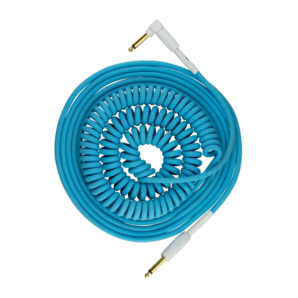 Pig Hog Half Coil Instrument Cable - 30ft - Daphne Blue