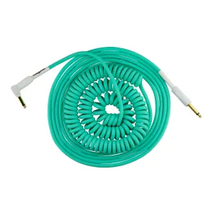 Pig Hog Half Coil Instrument Cable - 30ft - Seafoam Green