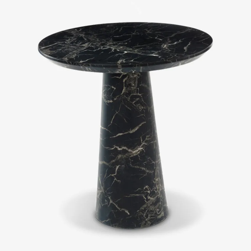 Polspotten | Marble Look Disk Table - Black