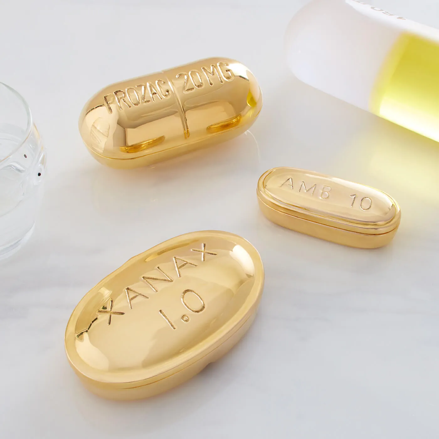 Prozac Pill Box | Brass