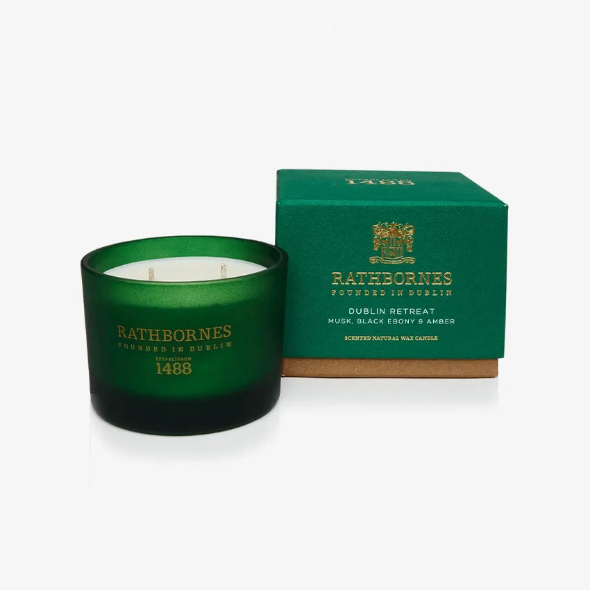 Rathbornes 1488 | Dublin Retreat Scented Candle (Musk, Black Ebony & Amber)