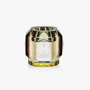Reflections Copenhagen | Texas Crystal T-Light Holder - Clear, Brown & Yellow