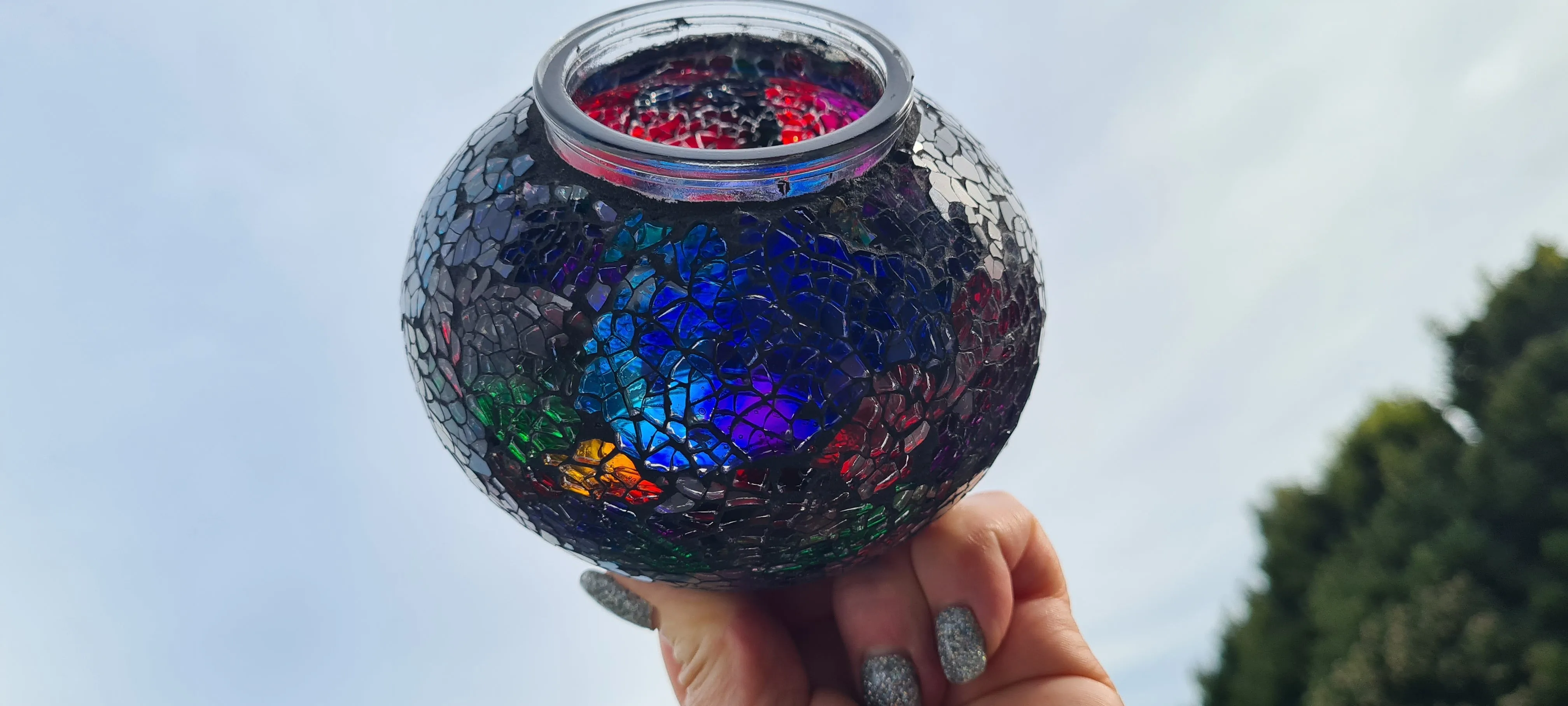 REPLACEMENT TURKISH MOSAIC GLOBE FOR SWAN LAMP