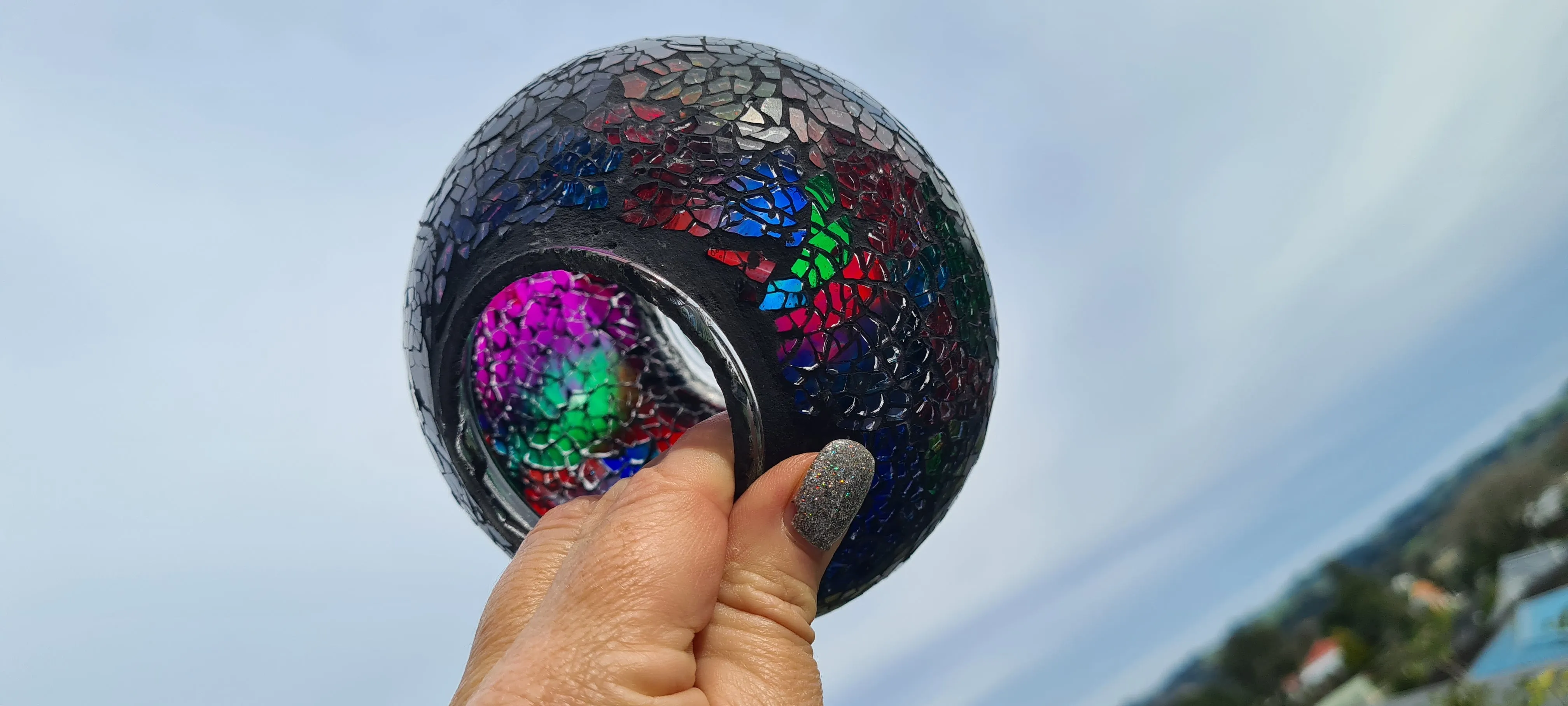 REPLACEMENT TURKISH MOSAIC GLOBE FOR SWAN LAMP