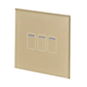 Retrotouch Crystal Touch Switch 240v 3G 1W Brass