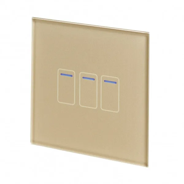 Retrotouch Crystal Touch Switch 240v 3G 1W Brass