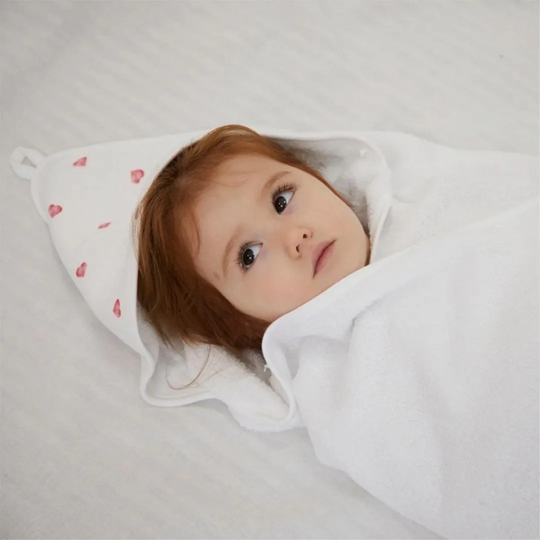 Rosa & Blue Hooded Towel - Heart