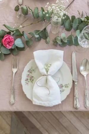 Rose Linen Tablecloth