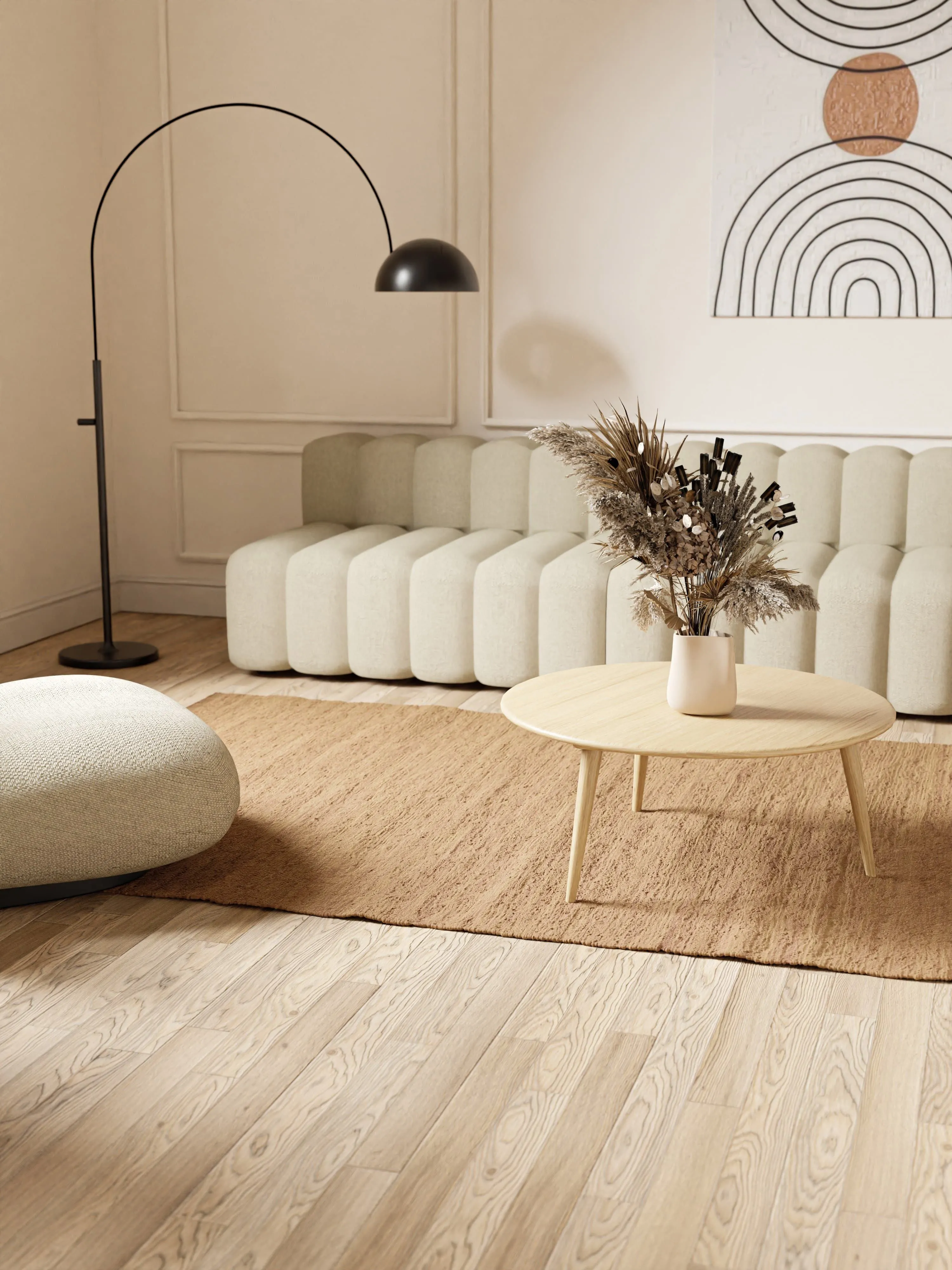 Rug Solid Cotton Rug 140 X 200 Cm, Nougat
