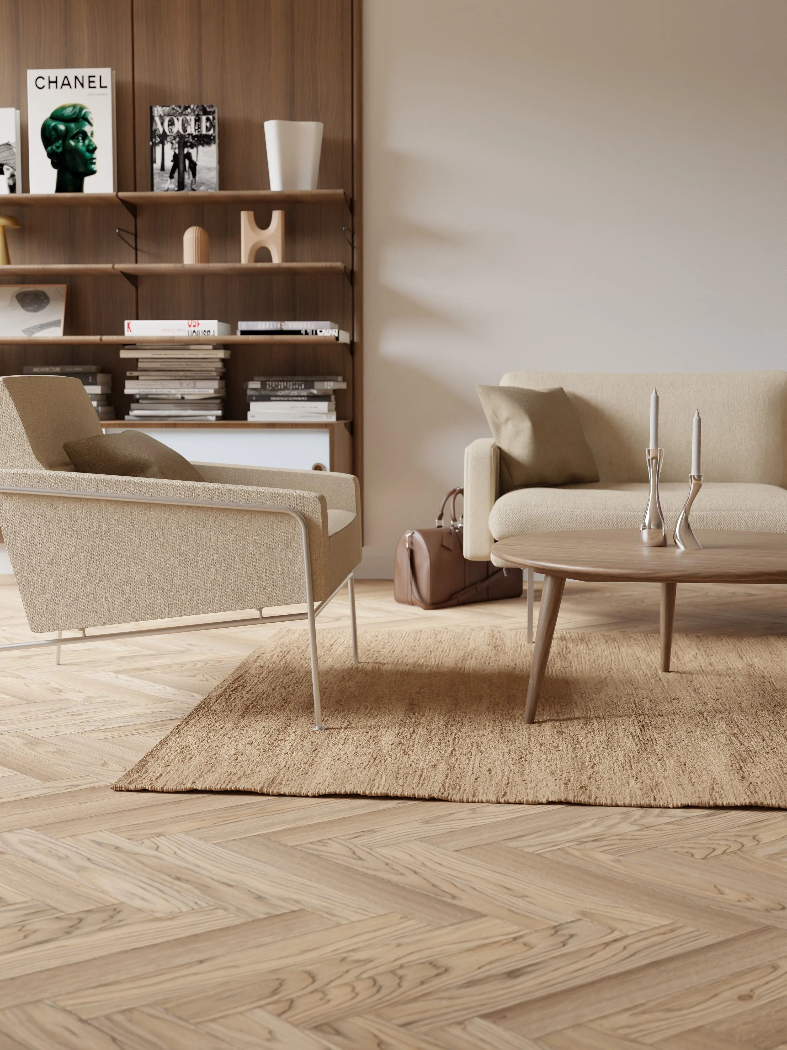 Rug Solid Cotton Rug 140 X 200 Cm, Nougat