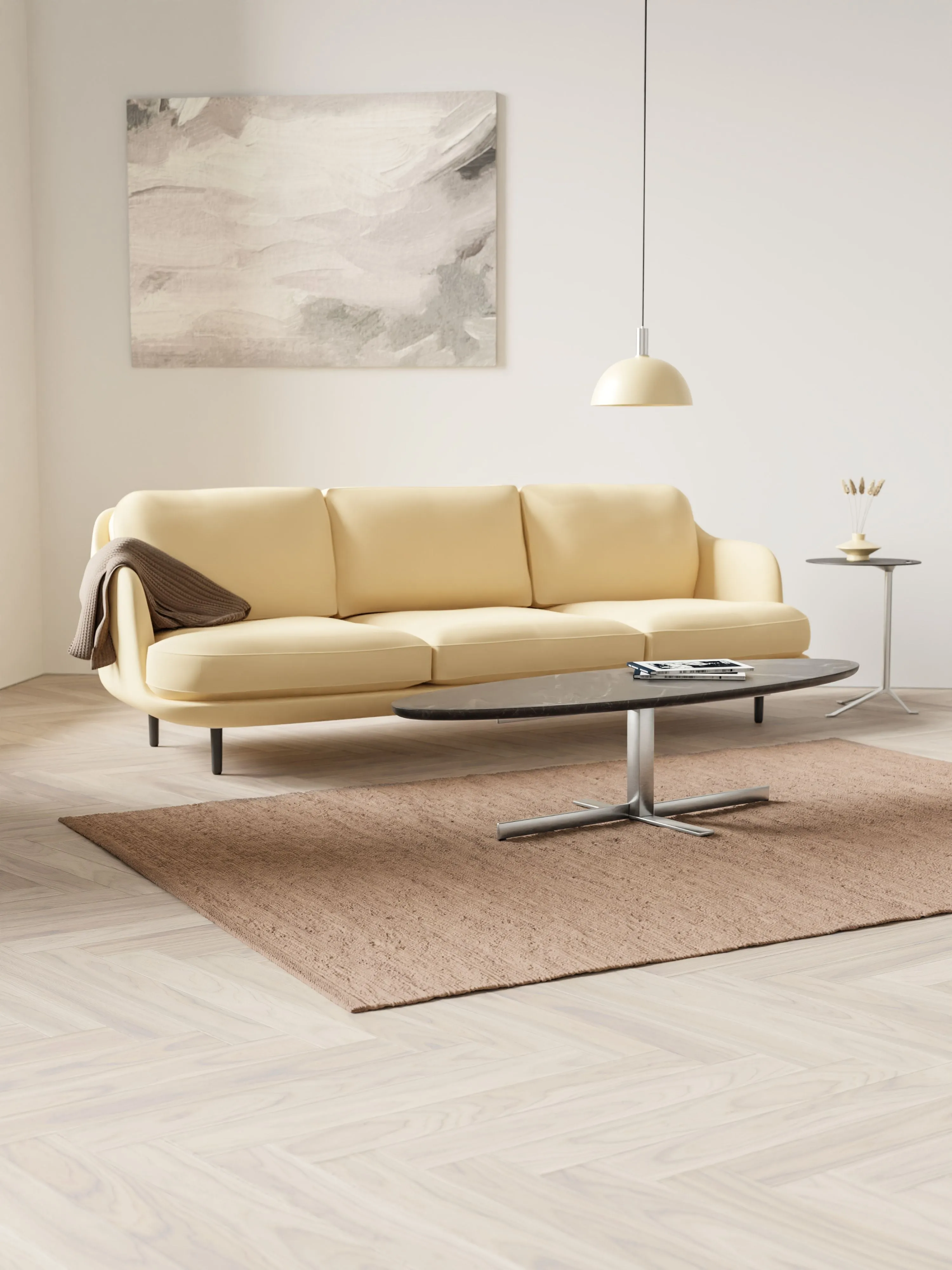 Rug Solid Cotton Rug 140 X 200 Cm, Nougat
