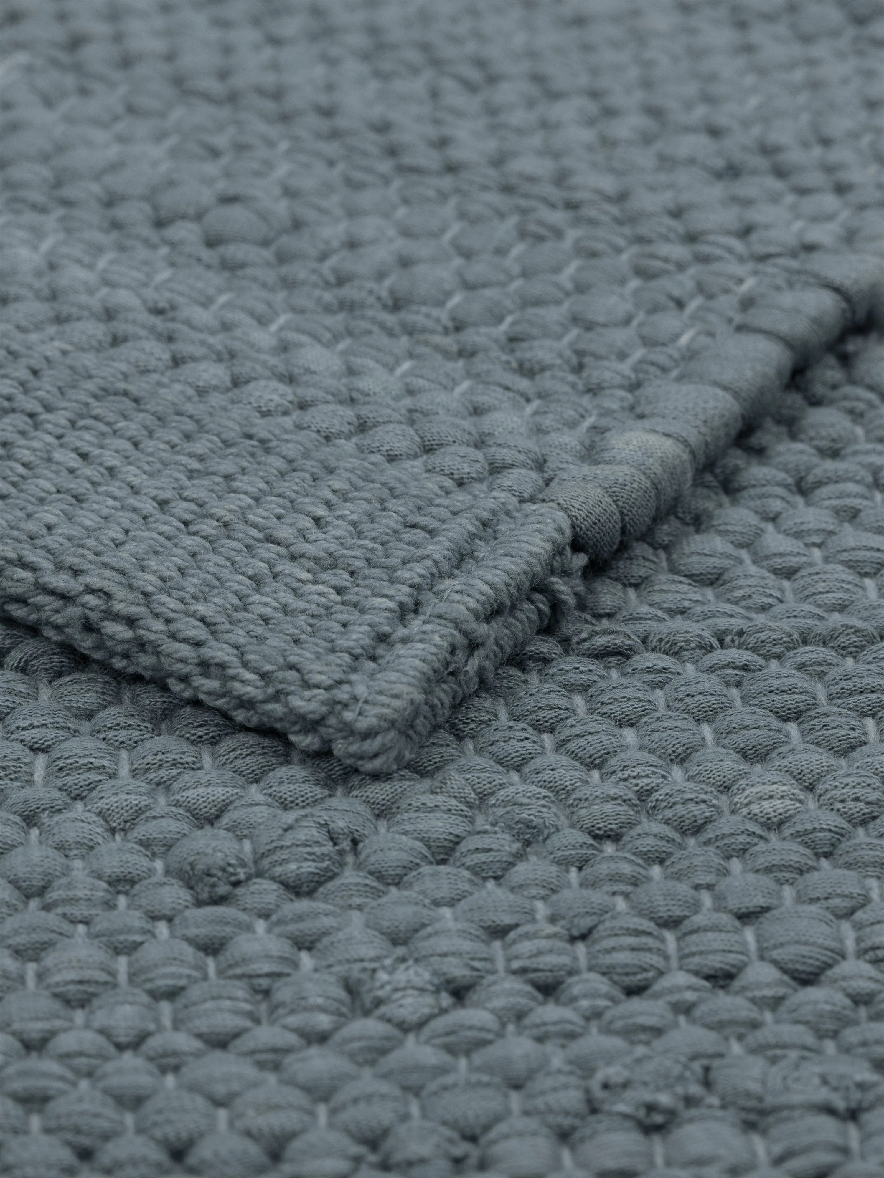 Rug Solid Cotton Rug 75 X 200 Cm, Steel Grey