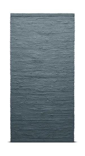 Rug Solid Cotton Rug 75 X 200 Cm, Steel Grey