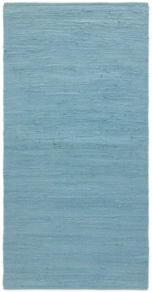 Rug Solid Cotton Rug Eternity Blue, 75 X 300 Cm