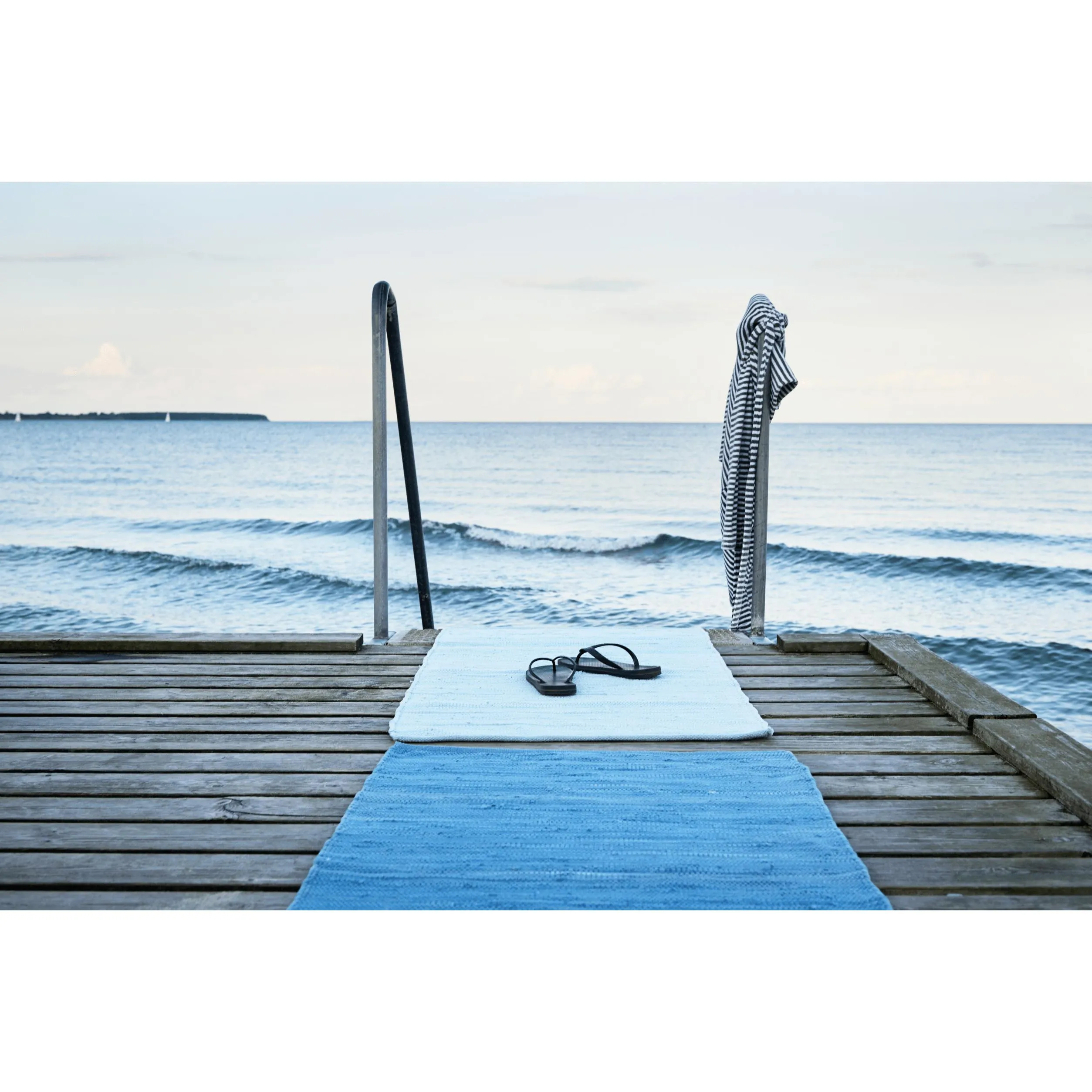 Rug Solid Cotton Rug Eternity Blue, 75 X 300 Cm