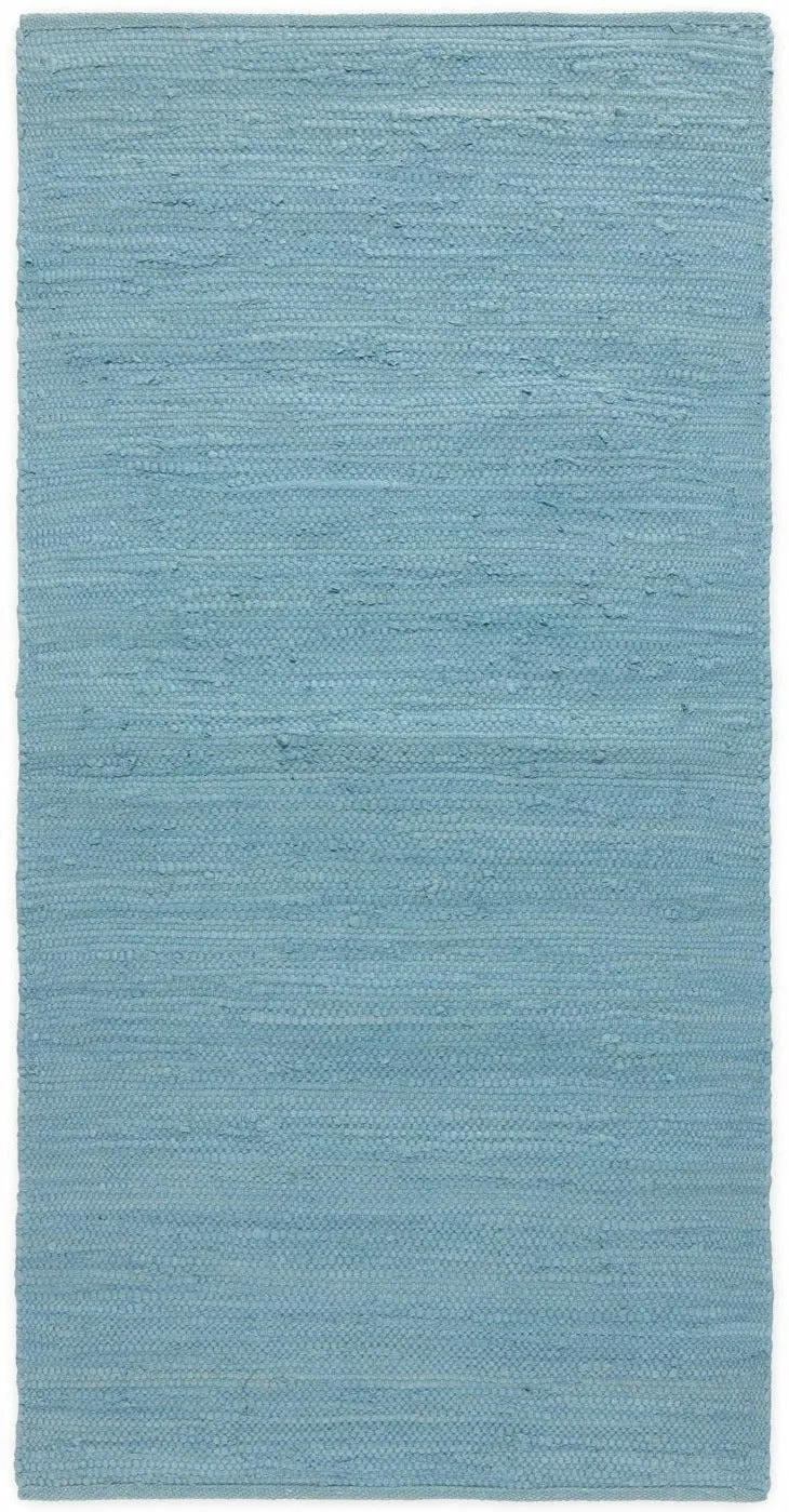 Rug Solid Cotton Rug Eternity Blue, 75 X 300 Cm