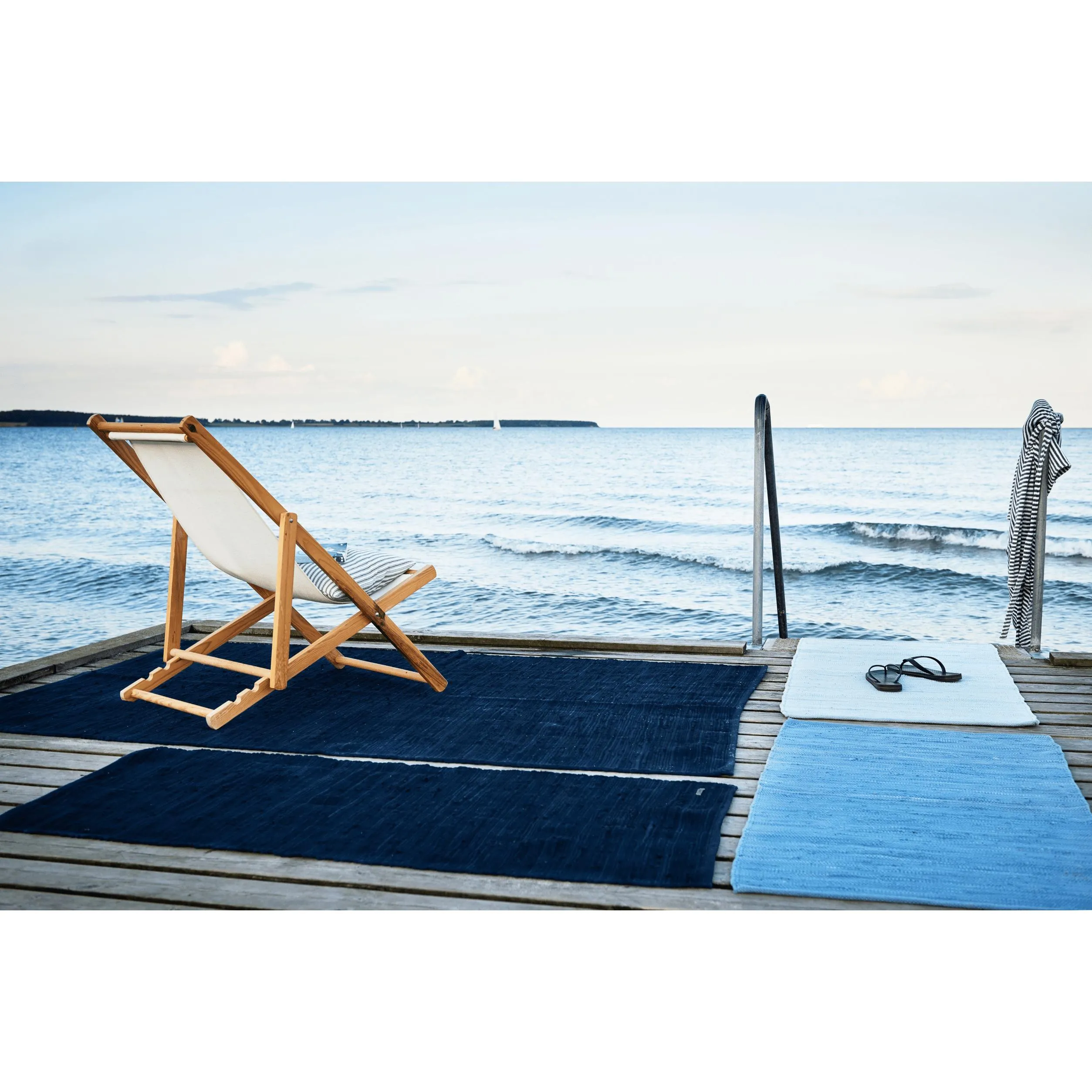 Rug Solid Cotton Rug Eternity Blue, 75 X 300 Cm