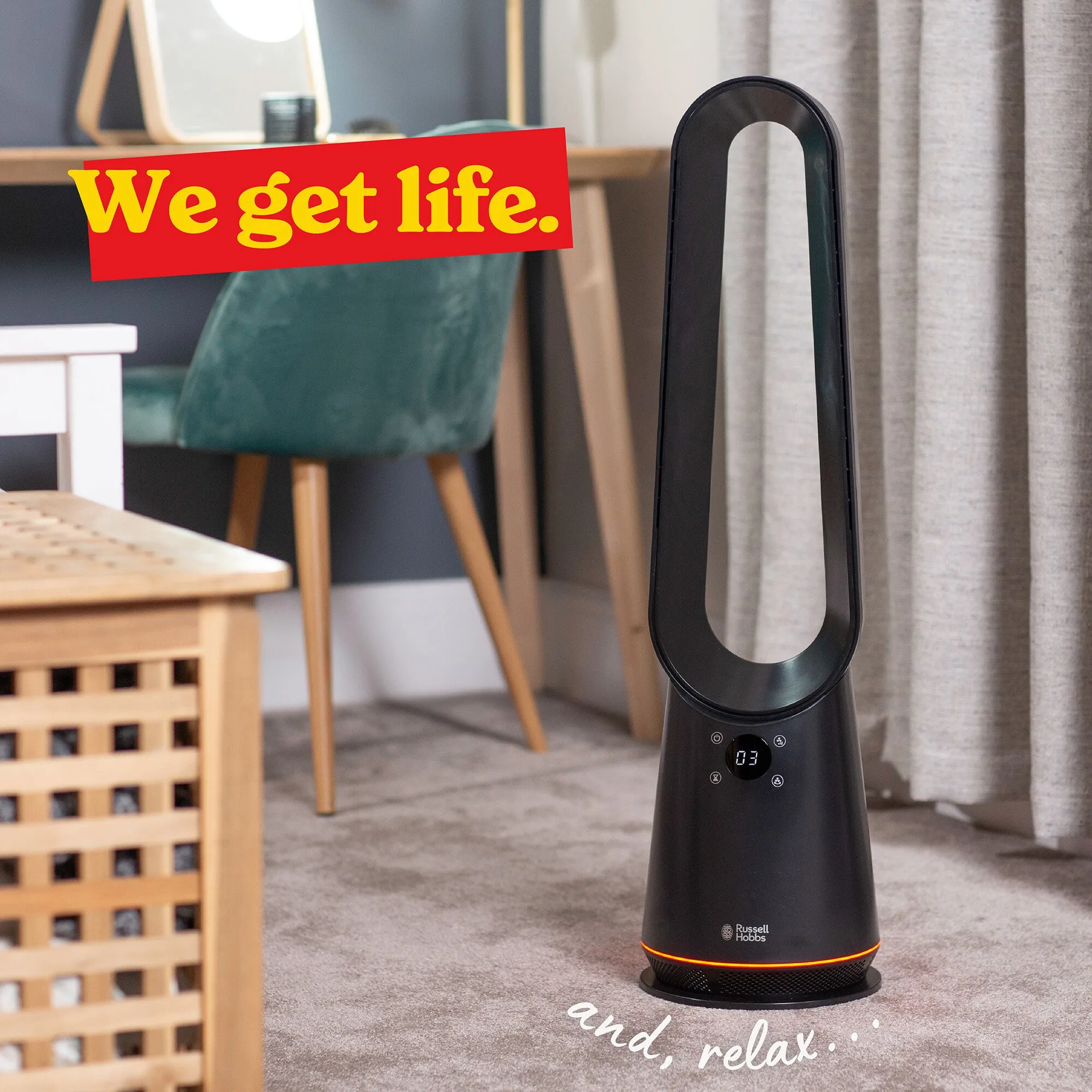 Russell Hobbs RHBLDL25B Bladeless Cool and Heat in Black