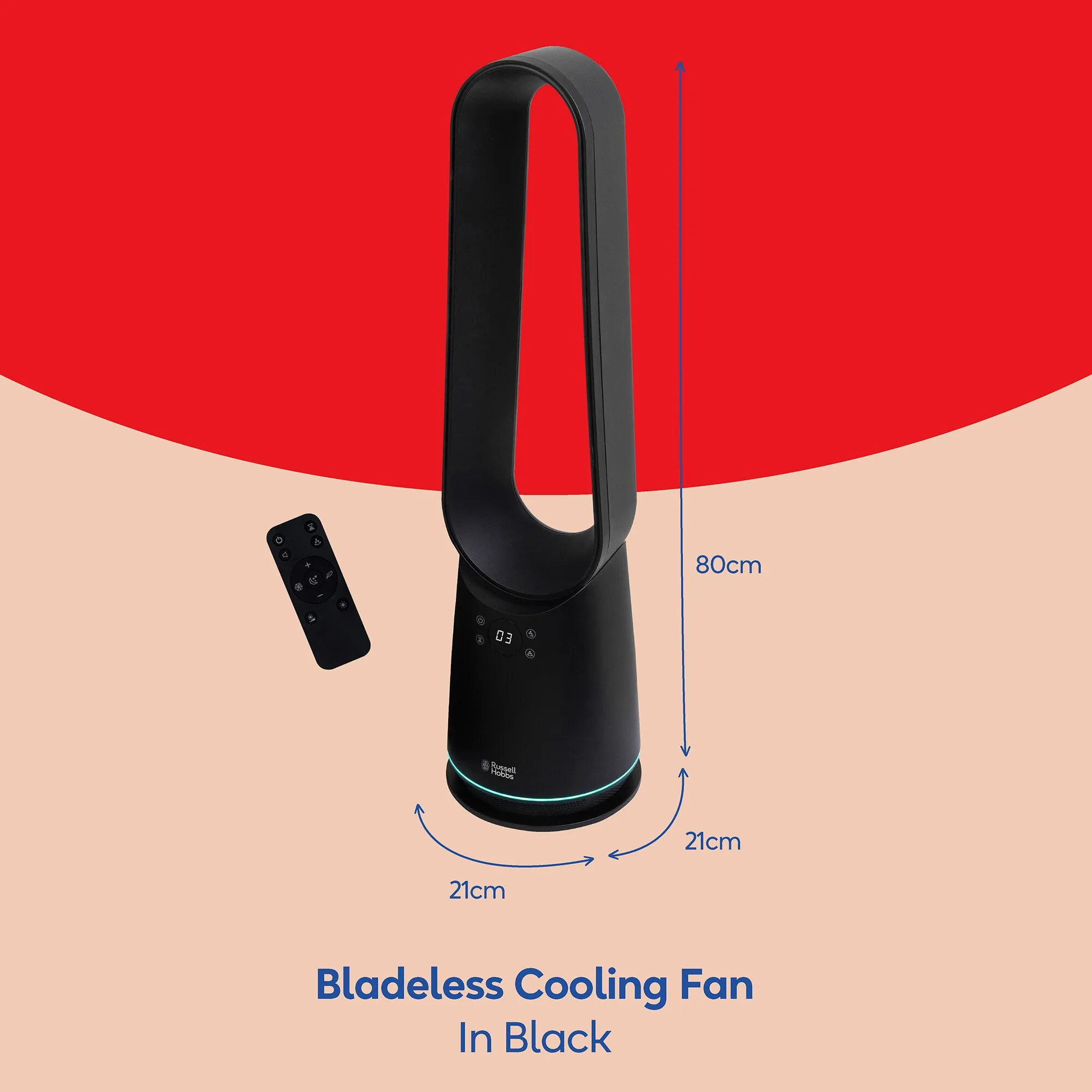 Russell Hobbs RHBLDL25B Bladeless Cool and Heat in Black