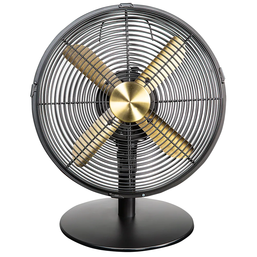 Russell Hobbs RHMDF1201BG 12” Metal Desk Fan in Brushed Gold and Black