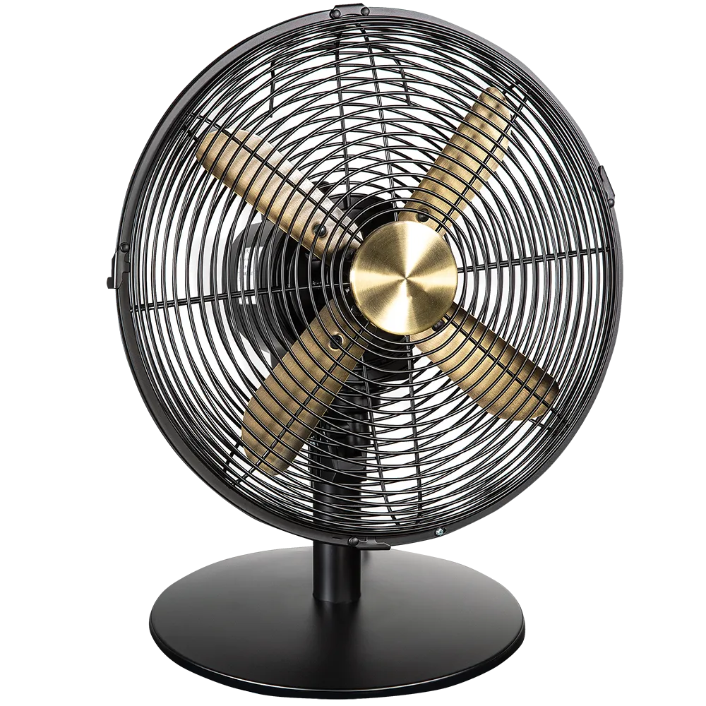 Russell Hobbs RHMDF1201BG 12” Metal Desk Fan in Brushed Gold and Black