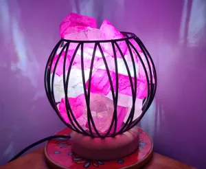 Sale💥HOT PINK CLEAR QUARTZ CRYSTAL  CAGE LAMP(deep soul cleanser)