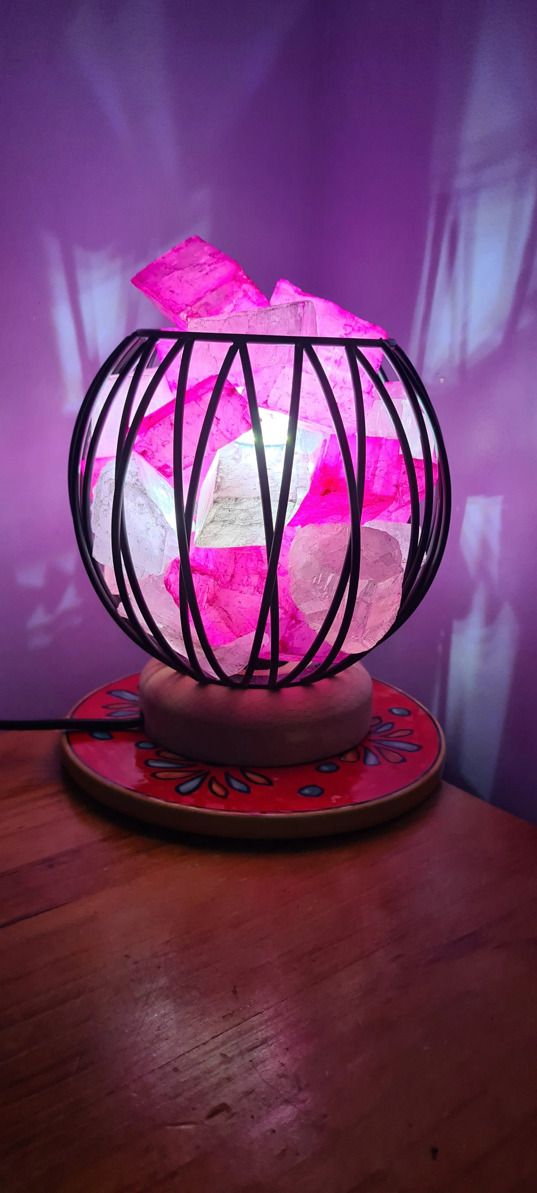 Sale💥HOT PINK CLEAR QUARTZ CRYSTAL  CAGE LAMP(deep soul cleanser)
