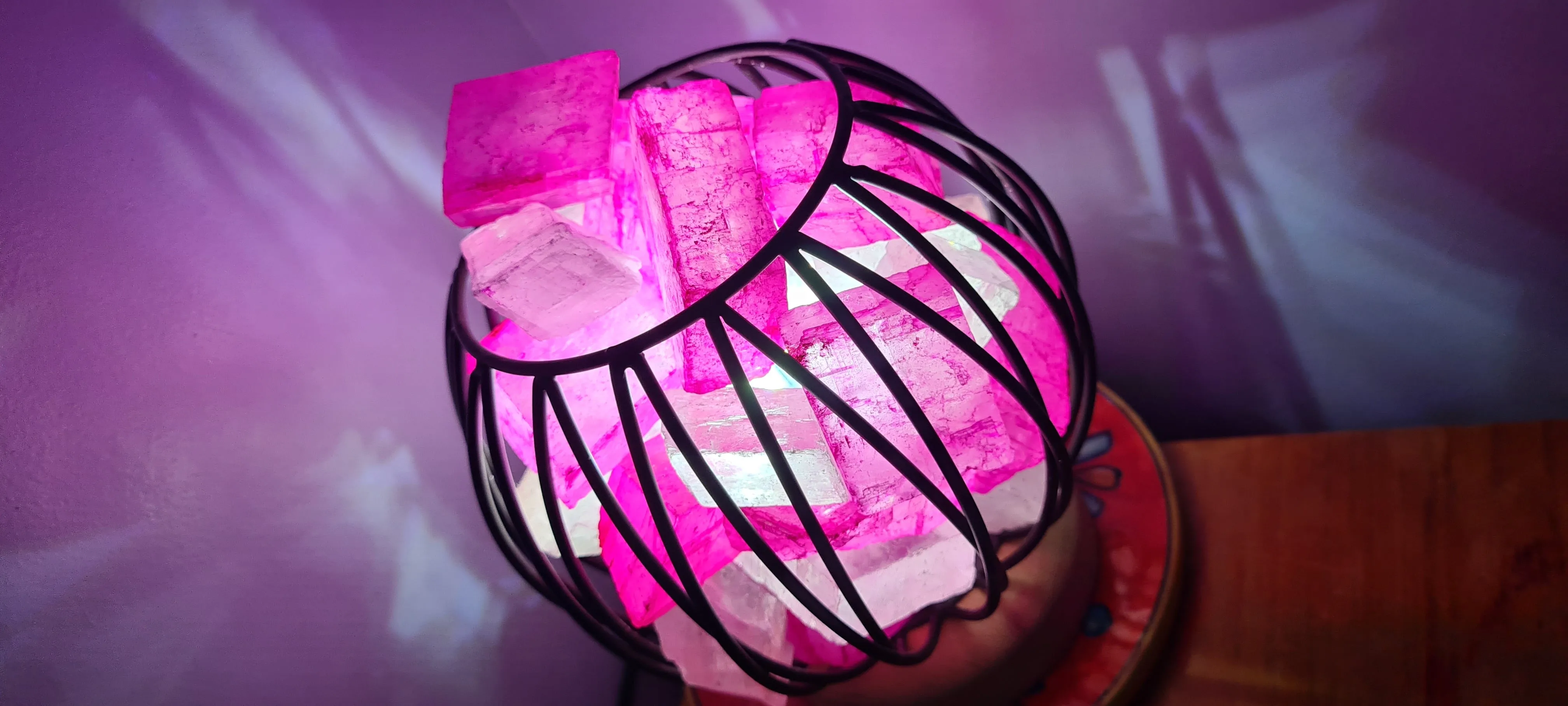 Sale💥HOT PINK CLEAR QUARTZ CRYSTAL  CAGE LAMP(deep soul cleanser)