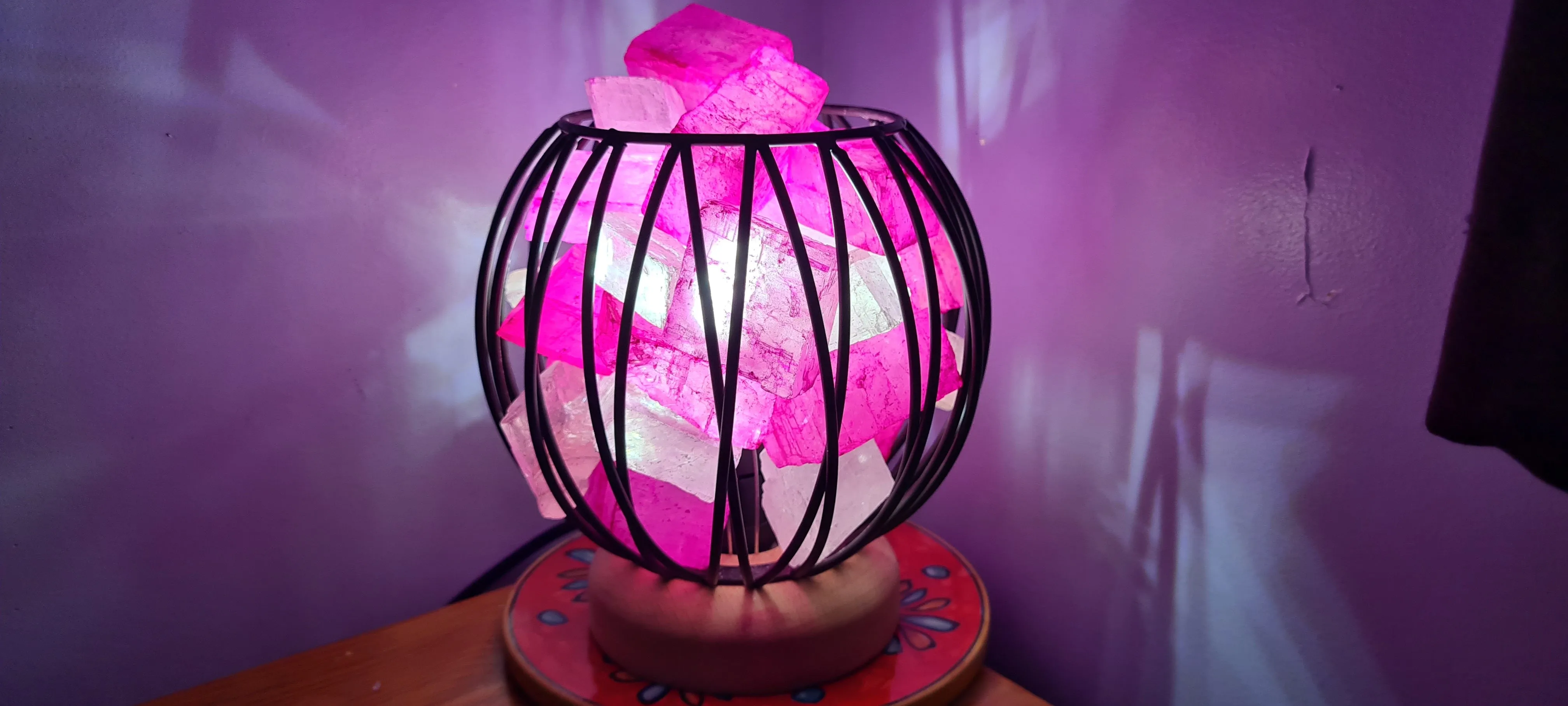 Sale💥HOT PINK CLEAR QUARTZ CRYSTAL  CAGE LAMP(deep soul cleanser)