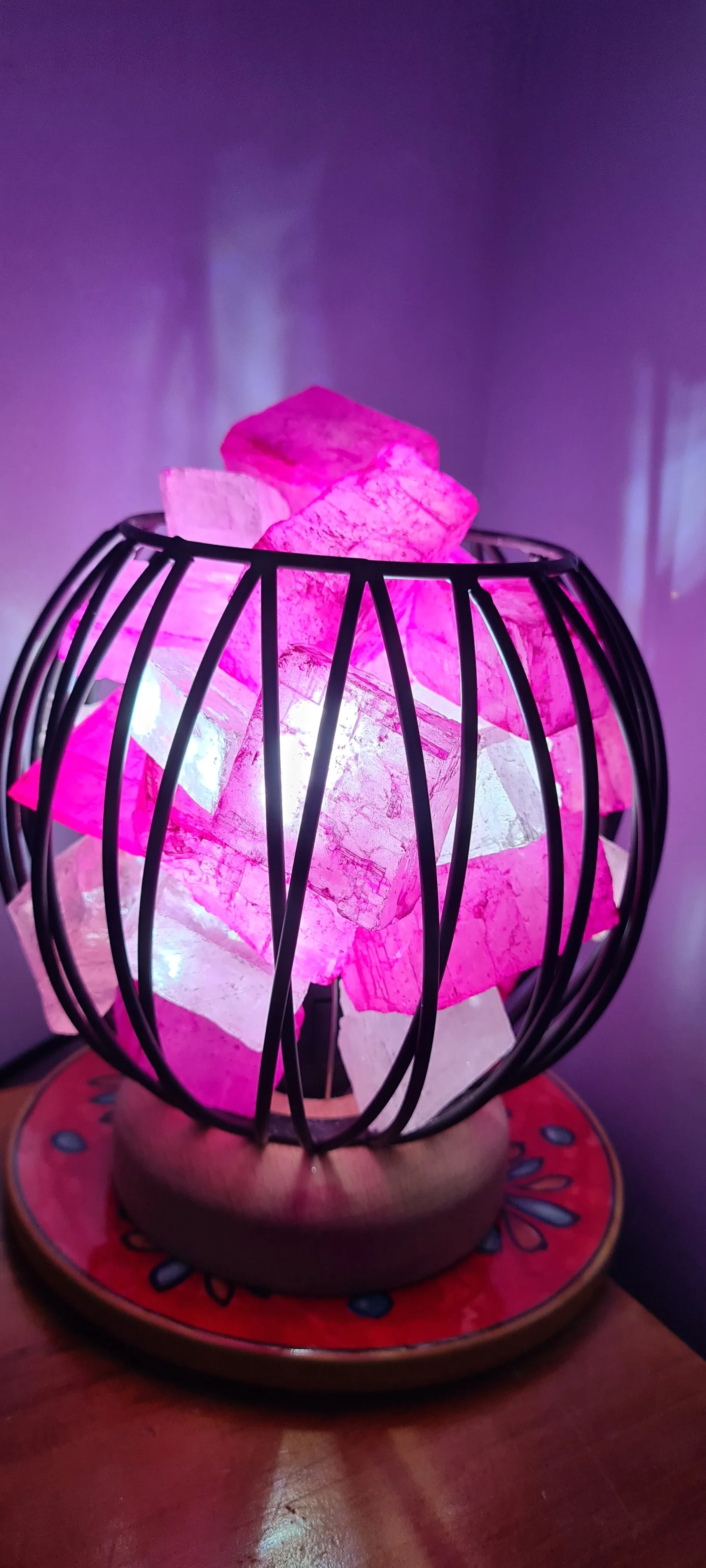 Sale💥HOT PINK CLEAR QUARTZ CRYSTAL  CAGE LAMP(deep soul cleanser)