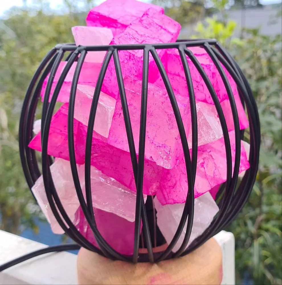 Sale💥HOT PINK CLEAR QUARTZ CRYSTAL  CAGE LAMP(deep soul cleanser)