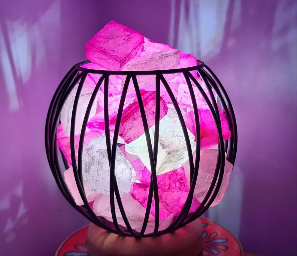 Sale💥HOT PINK CLEAR QUARTZ CRYSTAL  CAGE LAMP(deep soul cleanser)