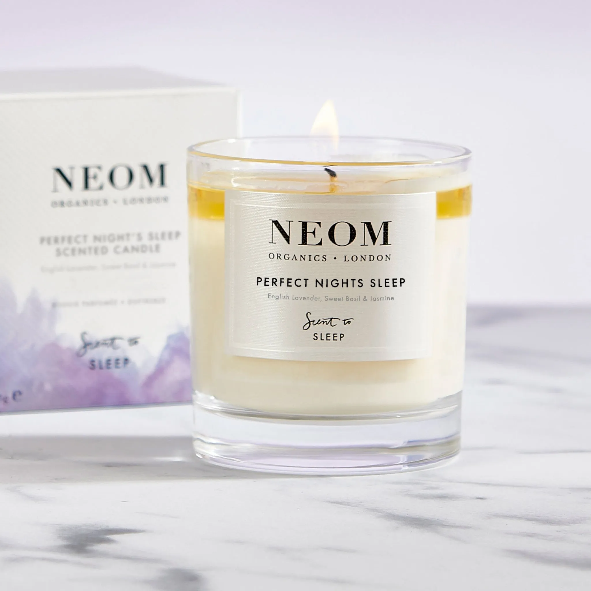 Scent to Sleep Perfect Night's Sleep Scented 1 Wick Candle | English Lavender, Sweet Basil & Jasmine | 185g
