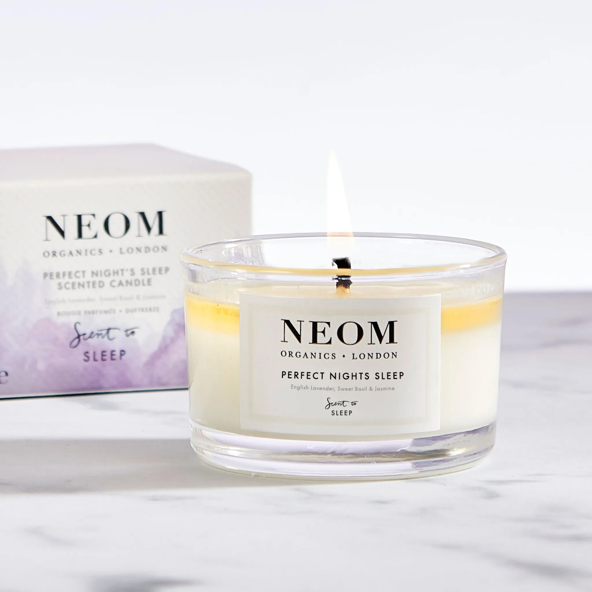 Scent to Sleep Perfect Night's Sleep Scented Travel Candle | English Lavender, Sweet Basil & Jasmine | 75g